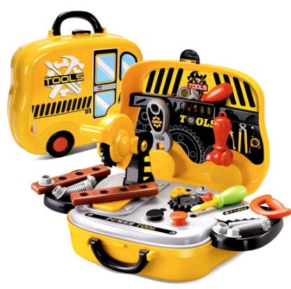 صورة Kids Tool Set Toys Preschool Fixing Tool Kit with Box Pretend Play Construction Toy Repair Tools Set Toys